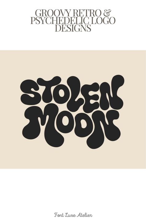 Step back in time with these groovy logo designs!  From vibrant colors to trippy patterns, these retro and psychedelic logos are perfect for capturing the spirit of the 60s and 70s.  Get inspired by the iconic styles of the past and discover unique logo ideas for your business or project. #luxuryfonts #branding #elegantdesign #fontinspiration #logodesign Brand Logo Aesthetic, Groovy Branding, Unique Logo Ideas, 70s Graphic Design, 60s Logo, 60s Font, Groovy Logo, Brand Typography, Luxury Fonts