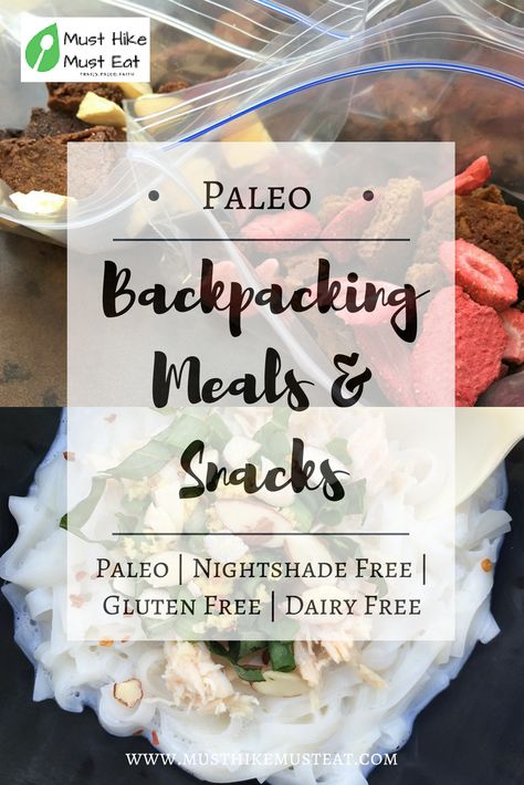 Paleo Camping Food, Paleo Camping, Gluten Free Camping, Vegan Backpacking Food, Backpacking Recipes, Nightshade Free Recipes, Trail Food, Outdoor Meals, Backpacking Meals