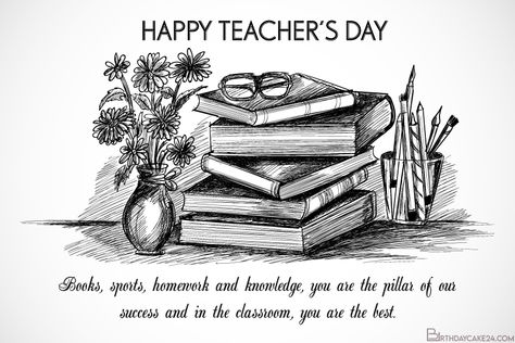 Hand Drawn Art Sketch Teachers Day Card Teachers Day Card Design, Teachers Day Drawing, Happy Teachers Day Card, Teachers Day Poster, Teachers Day Greetings, World Teacher Day, Sketch Background, Teachers Day Card, World Teachers