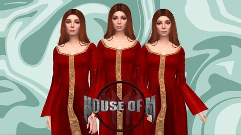 SCARLET WITCH (MARVEL COMICS: HOUSE OF M) Sims 4 Wanda Maximoff, Scarlet Witch Marvel Comics, House Of M, Scarlet Witch Marvel, Witch Outfit, Female Clothing, Wanda Maximoff, The Outfit, Sims 4 Custom Content