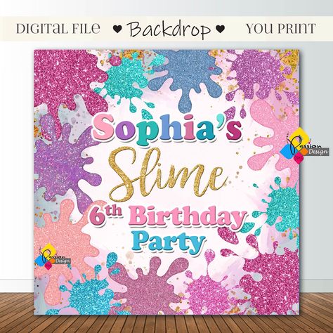 Printable SLIME Backdrop. Slime Birthday Party Decor. Personalized Slime Birthday Banner. Custom Slime Party Background for Girls And Boys https://etsy.me/3yGld6g #pink #birthday #blue #slimeparty #slimebirthday #slimetheme #slimedecoration #slimebanner #slimebackdrop Slime Theme, Slime Birthday Party, Slime Birthday, Mickey Mouse Baby Shower, Bubble Guppies Birthday, Girls Birthday Party Decorations, Slime Party, Party Ballons, Birthday Party Design