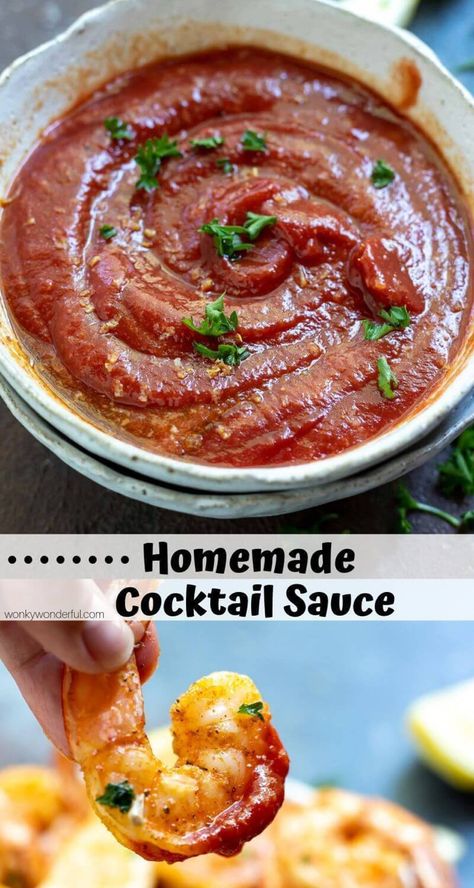 Everyone should have a great Homemade Cocktail Sauce Recipe for shrimp and seafood. This shrimp dip is fresh, easy and flavorful with just 4 ingredients. #cocktailsauce #homemadecocktailsauce #seafoodsauce #shrimpdip #cocktailsaucerecipes #ketorecipes Shrimp Cocktail Sauce Recipe, Shrimp Sauce Recipes, Shrimp Dipping Sauce, Shrimp Cocktail Sauce, Recipe For Shrimp, Homemade Cocktail Sauce, Cocktail Sauce Recipe, Sauce Cocktail, Seafood Cocktail