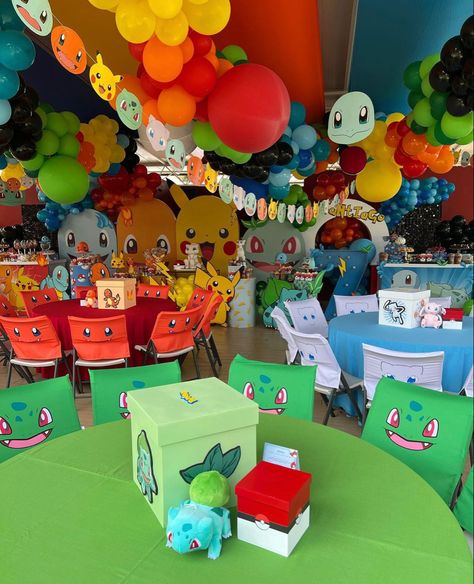 Pokemon Centerpieces Table Decorations, Pikachu Centerpieces, Pokémon Centerpieces, Pokemon Centerpieces, Birthday Party Pokemon, Pokemon Party Decorations, 9th Birthday Party, Pokemon Themed Party, Pokemon Decor