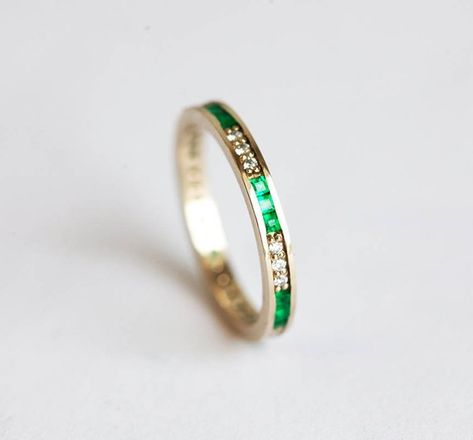 Emerald Wedding Band, Emerald Wedding Ring, Emerald Diamond Ring, Emerald Diamond Band, Channel Set Ring, Gold Wedding Band, Gold Emerald Emerald And Diamond Band, Emerald Wedding Band, Emerald Wedding Rings, Emerald Wedding, Etsy Wedding Rings, White Gold Wedding Rings, Emerald Engagement, Diamond Wedding Ring, Eternity Wedding Band