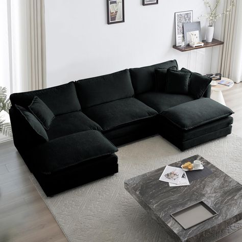 Cloud Couch, Black Couches, U Shaped Couch, Couch With Ottoman, Modular Couch, Couch Set, Armless Sofa, Sectional Sofa Couch, Modular Sectional Sofa