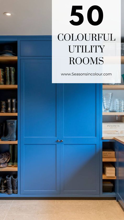 Bright Utility Room Ideas, Funky Utility Room, Utility Cupboard In Kitchen, Colourful Utility Room Ideas, Orange Utility Room, Boot Room Colours, Funky Utility Room Ideas, Colourful Utility Room, Utility Room Colours