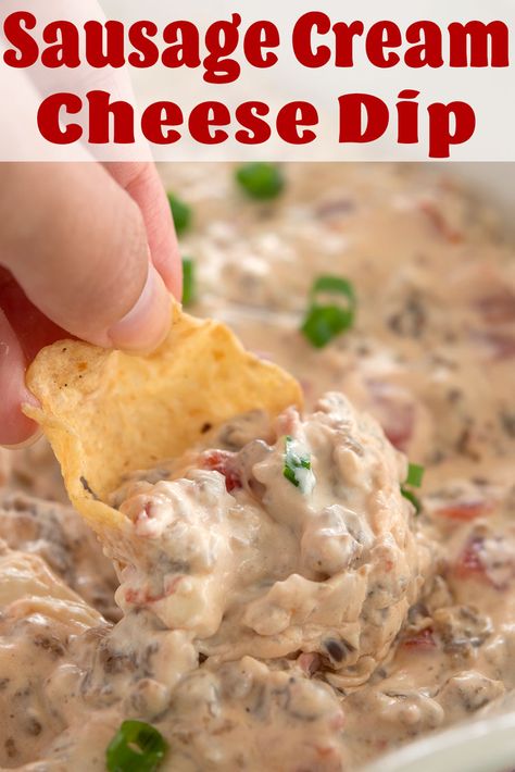 Jimmy Dean Sausage Dip, Cream Cheese Rotel, Jimmy Dean Sausage Recipes, Sausage Cream Cheese Dip, Sausage Dip Recipe, Sausage Cheese Dip, Sausage Cream Cheese, Rotel Recipes, Sausage Appetizers