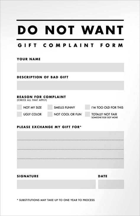 Gift complaint form #funny #ih8butterflies Bad Gifts, Christmas Gift Exchange, White Trash, Photo Caption, Box Ideas, Beautiful Day, Funny Gifts, Make Me Smile, Poetry