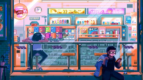 Pixel Art Pixel Jeff, Gif Pixel, Pixel City, Pixel Art Gif, Pixel Gif, Gif Wallpaper, Pixel Art Background, Pixel Animation, Arte 8 Bits