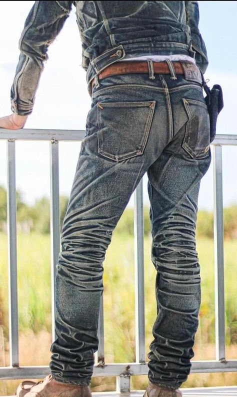 Men Jogger Jeans, Salvage Denim, Different Jeans, Men In Denim, Men Jogger, Harley Davidson Pictures, Custom Sneakers Diy, Co Ords Outfits, Mens Fashion Denim