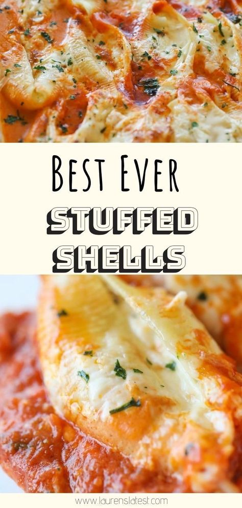 Creamy And Cheesy Easy Stuffed Shells, Classic Stuffed Shells Recipe, Easy Stuffed Pasta Shells, Big Stuffed Shells Recipes, Cheese Filled Pasta Shells, Stuffed Shells With Alfredo And Marinara, Barilla Stuffed Jumbo Shells, Giant Stuffed Shells Recipe, Giant Shells Pasta Recipe