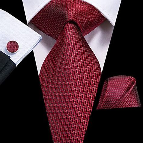 Red and Black Silk Necktie Set-DUB574 Necktie Set, Wedding Tie, Mens Ties, Business Party, Tie For Men, Tie Men's, Tie Gifts, Cufflink Set, Fashion Suits