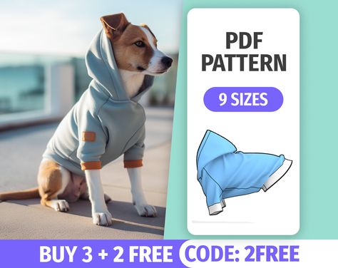 Dog Sweater Sewing Pattern, Dog Hoodie Pattern, Sweater Sewing Pattern, Beginners Sewing, Dog Carrier Bag, Beginner Sewing Patterns, Raglan Hoodie, Dog Leads, Dog Carrier