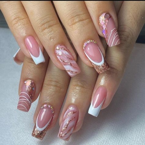 Nail Polishes, Nail Designer, Nail Designs, Nails, Pink, Gold