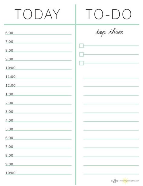 How I Plan my Day (with free planning printables!) Sunny Side Up Plan My Day, Plan The Day, Daily Planner Printables Free, A To Do List, To Do Planner, To Do List Printable, To Do Lists Printable, Daily Planner Pages, Holiday Planner