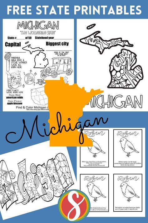 Free Michigan Printable Coloring Page Activities — Stevie Doodles Free Printable Coloring Pages Michigan Coloring Pages, Michigan Facts, Michigan Crafts, Printable Activity Sheets, Name Coloring Pages, Free Printable Coloring Sheets, Road Trip Activities, Homeschool Geography, Michigan Vacations