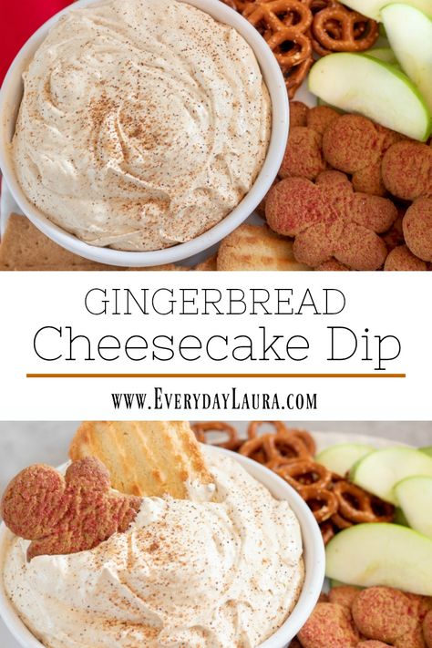 Gingerbread Dip Recipe, Gingerbread Dip, Gingerbread Salt Dough, Holiday Deserts, Holiday Party Treats, Cheesecake Dip Recipe, Dessert Dip Recipes, Cool Whip Cookies, Gingerbread Cheesecake