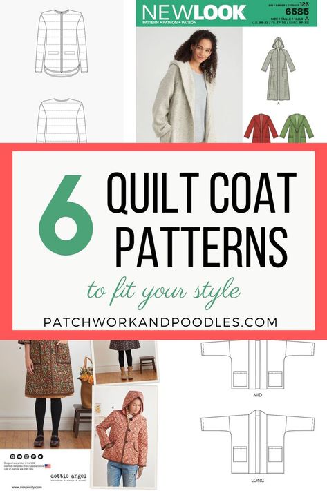 Quilt Robe Coat, Coat Diy Pattern, Wardrobe By Me Patterns, Coat Made From Quilt, Quilt Jackets/coats, Quilt Into Coat, Womens Coat Sewing Pattern, Quilted Tamarack Jacket Pattern, Quilt Sweater Pattern