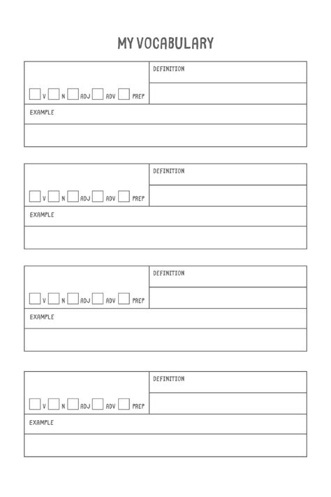 A vocabulary notebook is a small book where you record new words. The best vocabulary notebook is small enough to put in your pocket so you can carry it everywhere. This vocabulary notebook is perfect for your English language learners. Vocabulary Notebook Ideas, Language Bullet Journal, Reading Bujo, Studying Vibes, Words Definitions, Grammar Notebook, Vocabulary Notebook, Language Journal, Organization Planner