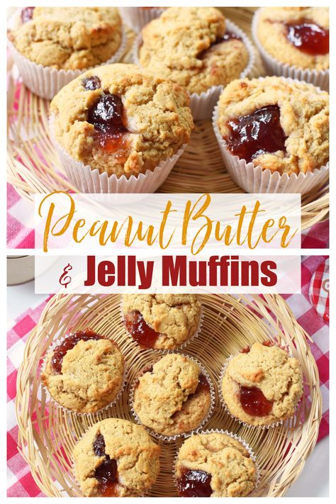 Freezer Muffins, Peanut Butter And Jelly Muffins, Peanut Butter Muffins Recipes, Jelly Muffins, Peanut Butter Muffins, Tin Recipes, Grain Recipes, Muffins Recipes, Simple Muffin Recipe