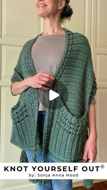 KnotYourselfOut on Instagram: "My newest Pocket Shawl is sure to please! EASY to make, easy to wear, and will easily make you 😃 😃 😃 It’s such a simple design – just dc stitches and chain spaces...

A handmade crochet project that is sure to brighten up any day! ☀️
— 🧶🧶—

To find this EASY crochet pattern in my Etsy shop, click the link in my bio. To find it in my Ravelry shop, search “EASY PLEASES-ME POCKET SHAWL Ravelry” in Google.

Please like❤️and follow ✅ for daily crochet inspo.

💕Crocheting brings joy, so go ahead and knot yourself out💕

#knotyourselfout #crochet_pattern #crochetcrew #crochetdesigner #crochetallthethings #crochetcommunity #moderncrochet #hakeln #ponchostyle #crochetersofinsta #crochetastherapy #crochetcrazy #crocheters #crochetersofig #crochetpatterns #ravelry Modern Shawl Crochet, Super Bulky Crochet Shawl, Free Crochet Pocket Shawl, Crochet Pattern Pocket Shawl, Crochet Sontag Shawl, Crochet Pocket Shawl, Pocket Shawl, Poncho Style, Brings Joy