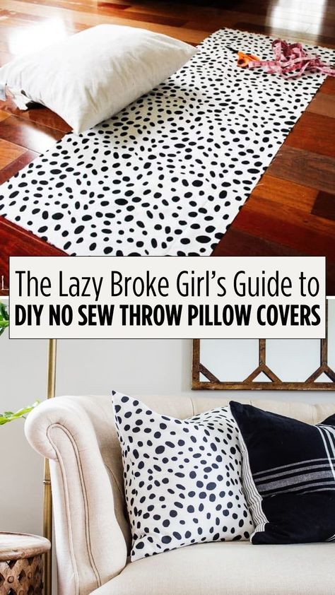 Easy No Sew Pillow Covers, Sew Pillow Cover, Make A Pillow Cover, Easy Throw Pillows, Throw Pillow Covers Diy, Sew Pillow, Pillow Covers Tutorial, No Sew Pillow Covers, Oversized Throw Pillows