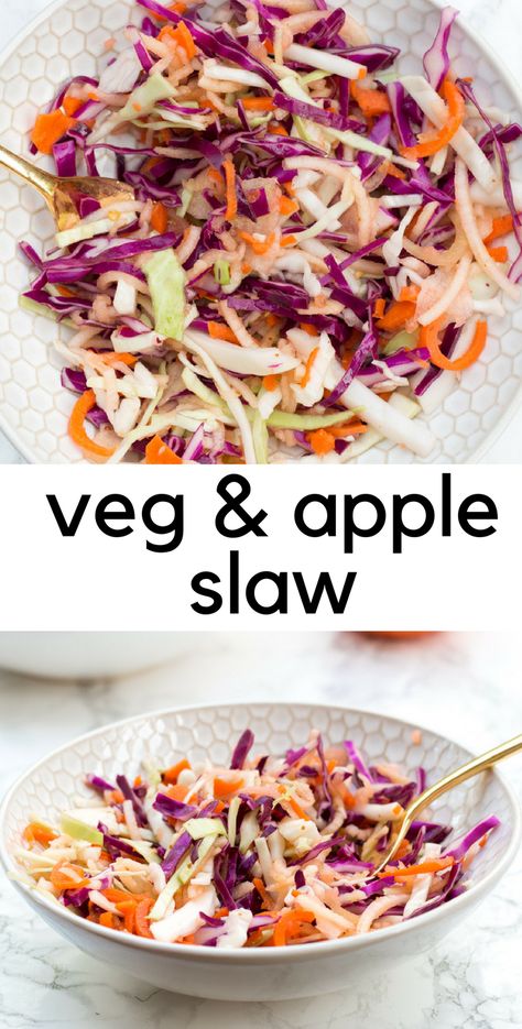 Vegan Coleslaw, Apple Slaw, Eating Light, Healthy Recipes On A Budget, Slaw Recipes, Quick Dinner Recipes, Healthy Salad Recipes, Coleslaw, Light Recipes