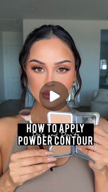 Christen Dominique on Instagram: "Powder contour can leave you looking casket ⚰️ ready or sculpted 👽Let me show some of my personal do’s and don’ts!

Powder contour @kaleidosmakeup 
shade: medium

Contour brush @thebkbeauty #112
Bronzer @armanibeauty 
Shade:100

#makeuptips #makeup #makeuptutorial #powdercontour #contour #howtocontour #contouring #makeuphack" How To Contour Your Face Powder, Contour Makeup Powder, Powder Contouring Tutorial Step By Step, How To Properly Contour Your Face, Easy Makeup Contouring, Contour Without Foundation, Blending Contour Makeup, How To Use Powder Contour, How To Powder Contour