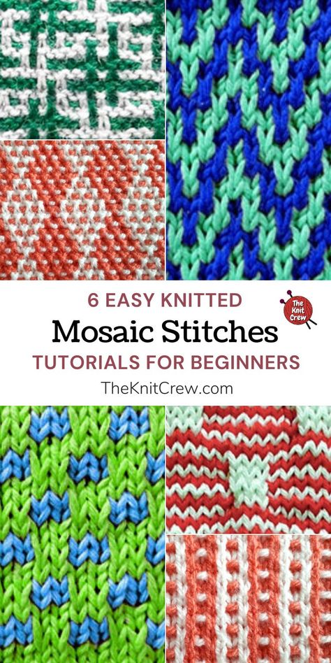 Discover the easy-knitted mosaic stitch tutorials you can use for blankets, throws, shawls, and many more curated by The Knit Crew. Knit Mosaic Pattern, Mosaic Knitting Tutorial, Mosaic Knitting Patterns Free, Mosaic Knitting Charts, Mosaic Knitting Patterns, Advanced Crochet Stitches, Slip Stitch Knitting, Easy Mosaic, Mosaic Knitting