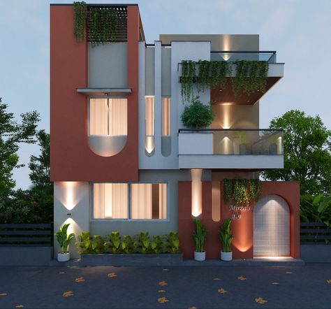 3D HOME BEAUTY FRONT ELEVATION IDEAS Small Residence Elevation, 25x50 House Elevation, 3d Elevation Houses, Duplex House Elevation Design Modern, Bunglow Elevation Modern, Small House Art, Design For Small House, Ground Floor Elevation, 3d Front Elevation