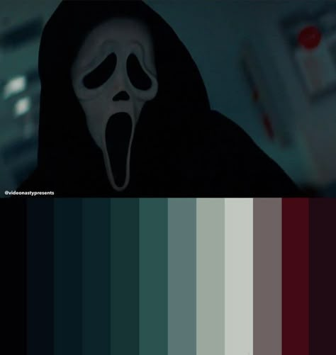 Scream Movie Color Palette, Scary Colour Palette, Horror Movie Colour Palette, Horror Palette, Horror Movies Color Palette, Scary Movie Color Palette, Ghost Colour Palette, Horror Movie Color Palette, Horror Colour Palette