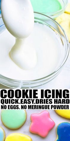 Glace Icing, Sugar Cookie Icing Recipe, Cookie Icing Recipe, Frosting Recipes Easy, Sugar Cookie Icing, Royal Icing Recipe, Cookie Frosting, Cookie Icing, Icing Sugar