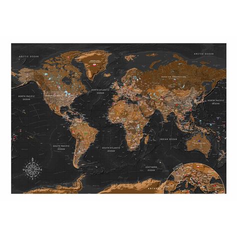 Brown World Map, Map Wall Mural, World Map Wall, Removable Wall Decals, Map Wall, Accent Wallpaper, Removable Wall, New Wallpaper, Wallpaper Roll