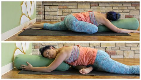 Restorative Yin Yoga, Restorative Yoga Sequence, Sore Body, Restorative Yoga Poses, Yoga Bolster, Yoga Techniques, Modern Hippie, Yoga Props, Yoga Posen