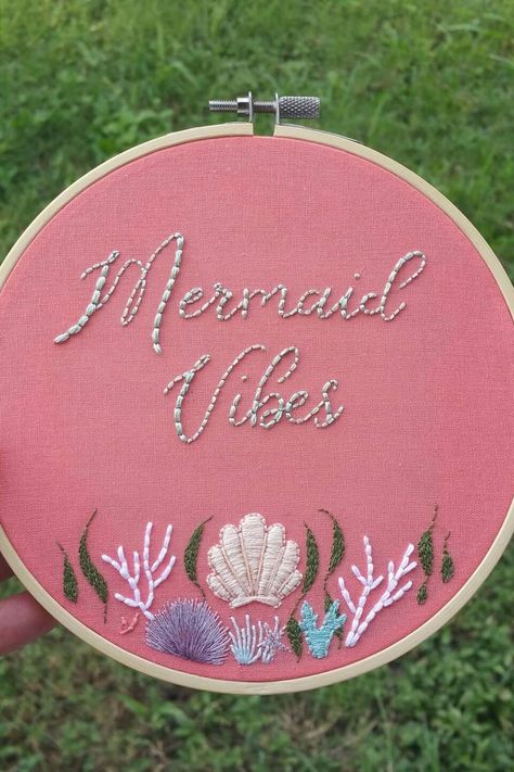 Mermaid Embroidery Patterns, Ocean Embroidery, Embroidery Beach, Mermaid Embroidery, Embroider Ideas, Adorable Home, Hungarian Embroidery, Textile Art Embroidery, Embroidery Stitch