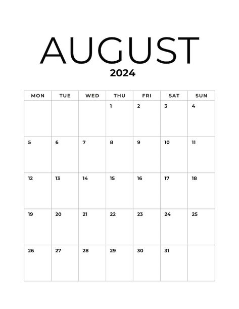 August 2024 Calendar Printable Digital Download PDF Vertical, Self-care Planner for Personal, Student, Professionals and Businesses - Etsy UK Calendar 2024 August, August 2024 Calendar Printable, August 2024 Calendar, August Planner, Calendar August, 2024 Calendar Printable, 2024 Printable, August Calendar, Minimal House