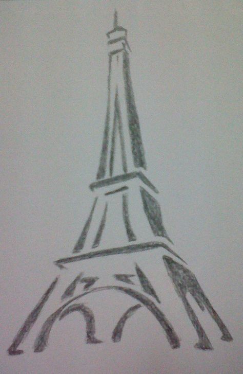 ...our trip to Paris in 2014. | Eiffel Tower Drawing by ~mido0oafellay on deviantART Drawings Ideas Beginner, Eiffel Tower Drawing, Easy Pencil Drawings, 심플한 그림, Easy Drawing Steps, Drawing Eyes, Drawing Tutorials For Beginners, Ancient Paintings, Easy Doodles