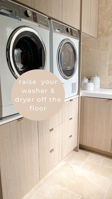 Laundry With Raised Washer And Dryer, Laundry Room Raised Washer And Dryer, Raised Laundry Washer And Dryer, Raised Washer And Dryer Ideas, Raised Washer Dryer, Raised Washer And Dryer, Laundry Reno, Laundry Design, Diy Renovation