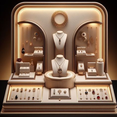 Visual Merchandising Displays Jewelry, Jewelry Shop Interior, Jewelry Vendor Display, Modern Jewelry Store, Jewelry Store Displays, Jewelry Shop Display, Jewelry Store Interior, Jewelry Booth, Luxury Jewelry Store