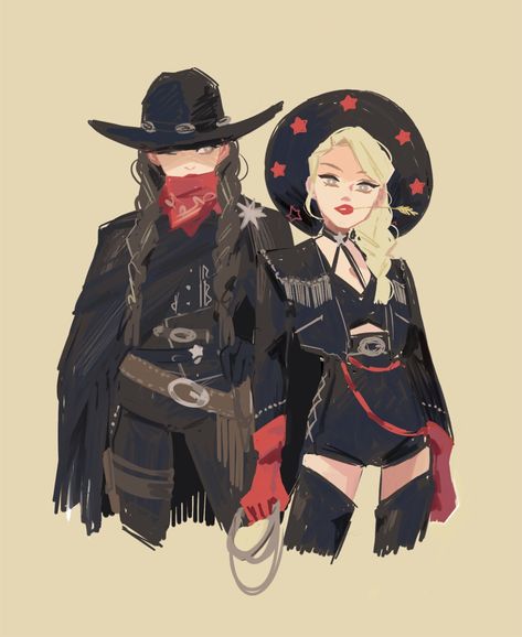 Kpop Doodles, Cowboy Anime, Dnd Design, Loona Fanart, Cowboy Character Design, Webtoon Reference, Goth Cowboy, Western Goth, Blood Hunter