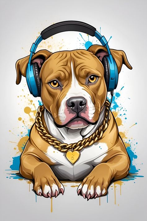 Pit Bull Drawing, Art Tshirt Design, Pitbull Tattoo, Blue Roses Wallpaper, Pitbull Art, Dog Line Art, Splatter Art, Marvel Superhero Posters, Digital Art Gallery