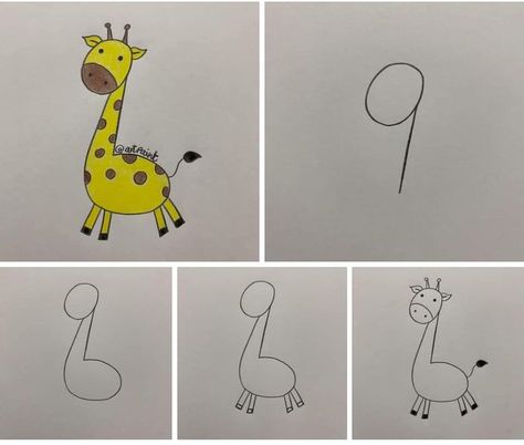 Drawing Tricks For Kids, Mom Humor Quotes, Drawing Tricks, Quotes Parenting, How To Draw Steps, Draw Step By Step, Easy Drawings For Kids, Homeschool Learning, A Giraffe