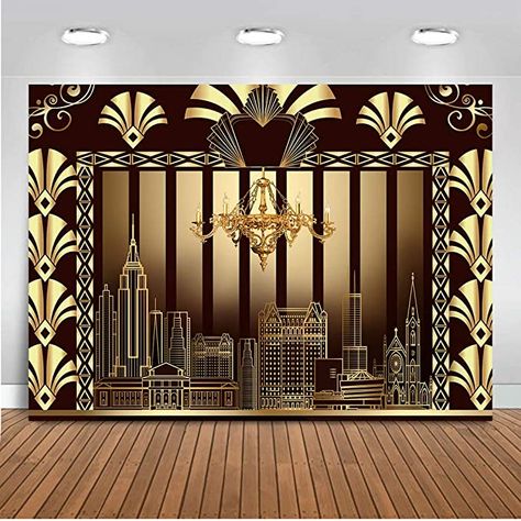 Amazon.com: Mocsicka The Great Gatsby Backdrop 7x5ft Roaring 20s Party Supplies Decorations 1920's Birthday Photography Background : Everything Else Gatsby Birthday, Gatsby Birthday Party, Wedding Decorations Pictures, Great Gatsby Themed Party, Decoration Photography, Background Retro, Gatsby Themed Party, Gatsby Theme, Vintage Dance