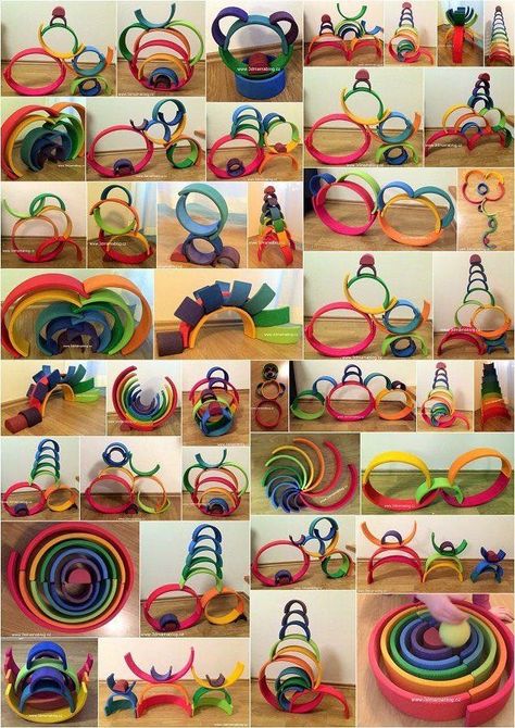 Recycled Material Art, Grimms Rainbow, Grimm's Toys, Rainbow Stacker, Montessori Ideas, Montessori Baby, Kids Create, Montessori Toddler, Montessori Materials