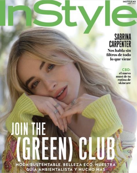 2021 Sabrina Carpenter featured on the April cover of InStyle México. Photography by Kat Irlin, Fashion Editor Paulina Zas, Hairstyle by Scott King, and Make-up by Allan Avendaño. Sabrina Carpenter Magazine, Instyle Magazine, Fashion Editor, American Singers, Sabrina Carpenter, Nickelodeon, Magazine Cover, Actresses, Magazine