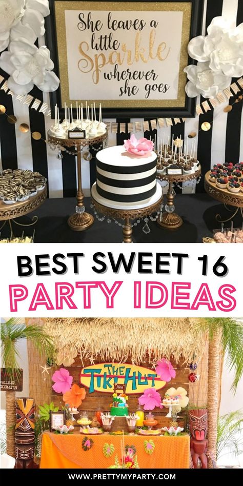 Best Sweet 16 Party Ideas and Themes Sweet 16 Party Dinner Ideas, Diy Sweet 16 Backdrop Ideas, Decorations For Sweet 16 Party, Modern Sweet 16 Party Ideas, Non Girly Sweet 16 Party, Sweet 16 Glam Party Ideas, Sweet 16 Outdoor Decorations, Low Key Sweet 16 Party Ideas, 16tg Birthday Party Ideas Sweet 16