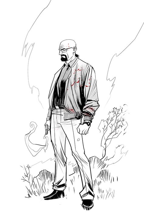 Walter White - Breaking Bad - Dan Mora Walter White Sketch, Walter White Art, Walter White Drawing, Walter White Costume, Walter White Quotes, Breaking Bad Saul, Breaking Bad Art, Dan Mora, Better Call Saul Breaking Bad