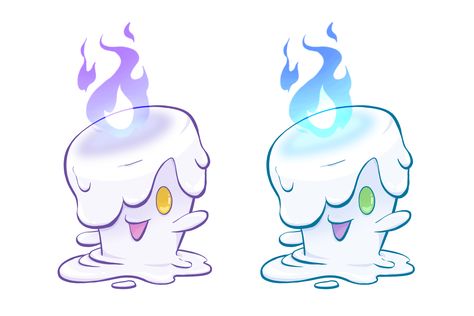 two litwicks, the second is the shiny version Chandelier Pokemon, Litwick Pokemon Art, Cherubi Pokemon, Litwick Pokemon, Pokemon Names, Pokémon Characters, Pokemon Oc, Anime Collection, Happy Tree Friends