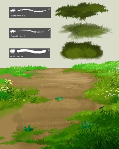 Arte de Devin Elle Kurtz no Tumblr Devin Elle Kurtz, Grass Painting, Concept Art Tutorial, Digital Painting Techniques, Digital Art Beginner, Landscape Concept, Background Drawing, Plant Painting, Digital Painting Tutorials