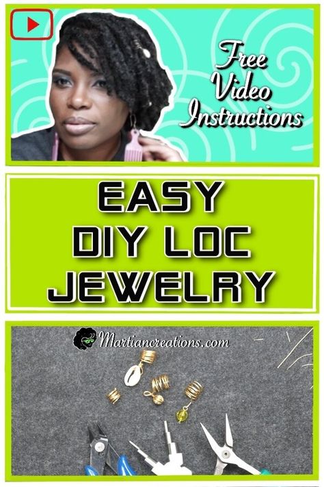 Diy Loc Jewelry How To Make, Diy Loc Jewelry, Synthetic Dreads Diy, Jewelry For Locs, Locs With Beads, Locs Jewelry, Dreads Diy, Dreadlock Accessories, Braid Jewelry